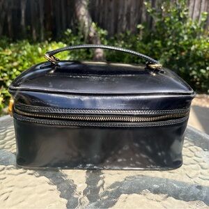 Vintage GUCCI Patent Leather Black Makeup Cosmetics Bag Case Authentic